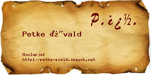 Petke Évald névjegykártya